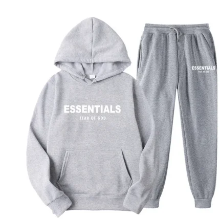 Fear of God Essentials Hoodie Light Gray TrackSuit