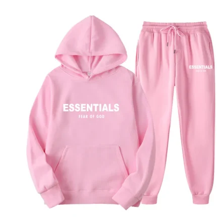 Fear of God Essentials Hoodie Pink TrackSuit