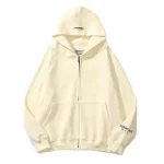Fog Essentials Beige Zip Up Hoodie
