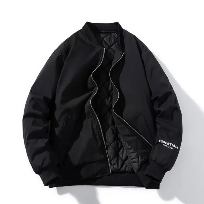Essentials Black Iridescent Puffer Jackets