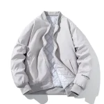 Essentials White Bomber Fashion Mens Puffer Jackets