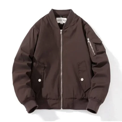 Essentials Brown Half Zip Track Jackets