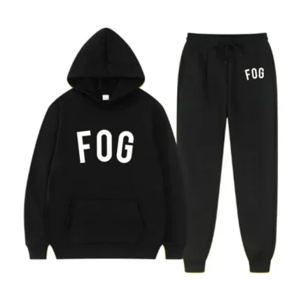 Essentials FOG Logo Printed Black Tracksuit