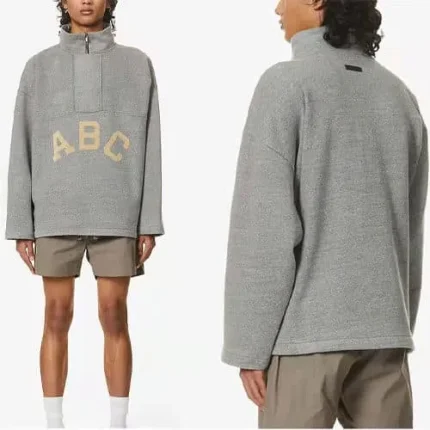 Essentials ABC Fear Of God Half Zip Grey Sweatshirt