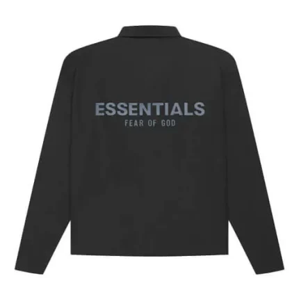 Essentials Coaches Jacket Black Fear Of God SWEATSHIRTS