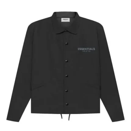 Essentials Coaches Jacket Black Fear Of God SWEATSHIRTS