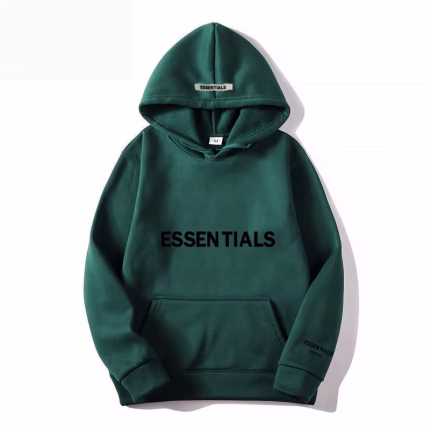 Essential Fear Of God Dark Green Hoodie
