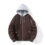 Essentials Denim Hooded Brown Jacket