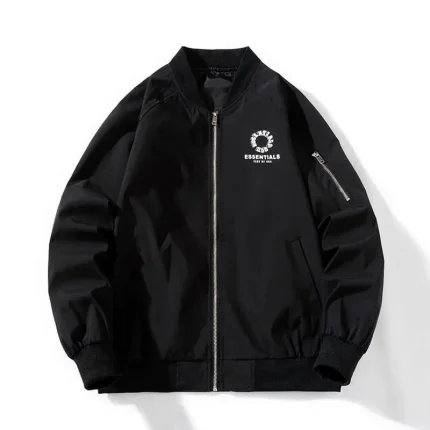 Essentials Zip Up Black Puffer Jacket