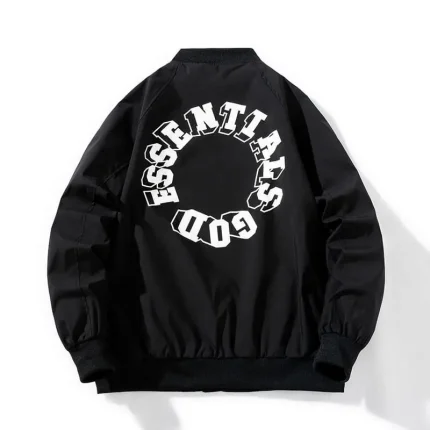 Essentials Zip Up Black Puffer Jacket