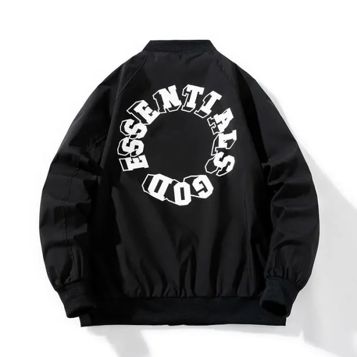Essentials Zip Up Black Puffer Jacket