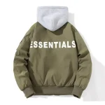 Essentials Baseball Hoodie Men’s Green Jacket
