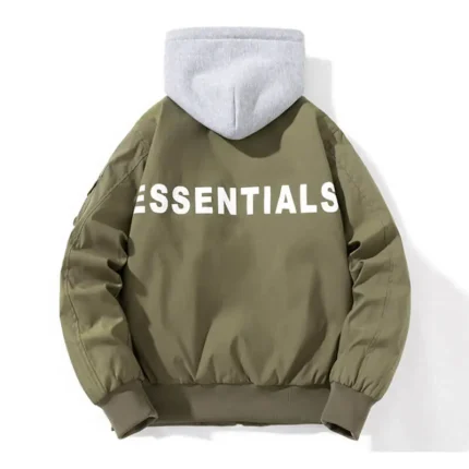 Essentials Baseball Hoodie Men’s Green Jacket