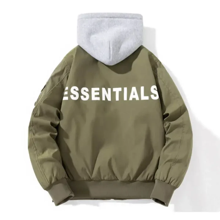 Essentials Baseball Hoodie Men’s Green Jacket