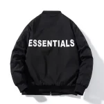 Essentials Black Iridescent Puffer Jackets