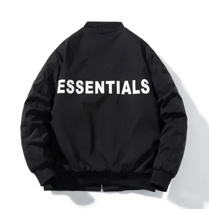 Essentials Black Iridescent Puffer Jackets